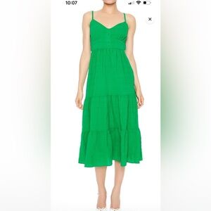 Vibrant Green Button-Up Dress